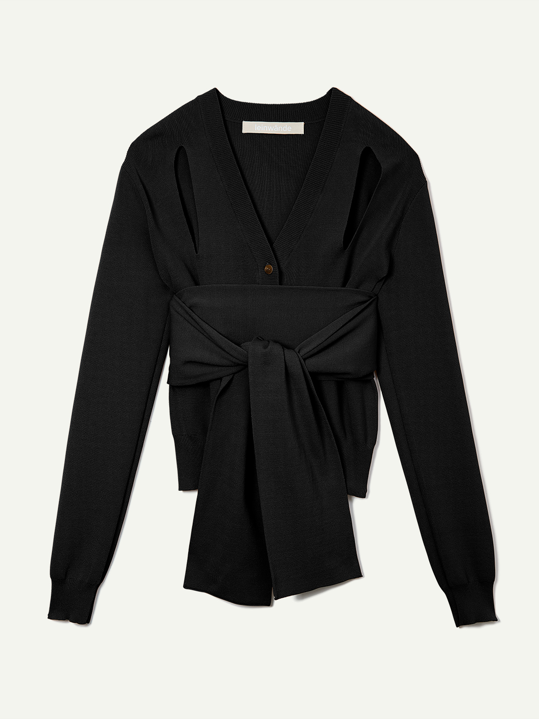 Ribbon Tie Dry-touch Cardigan/Brown | leinwände | ラインヴァンドの