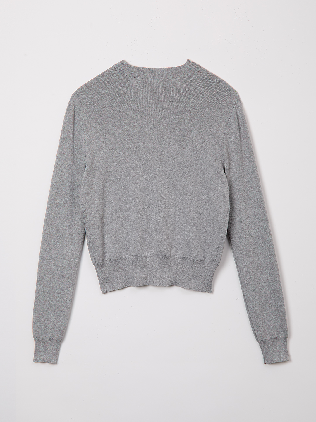 Ribbon Tie Dry-touch Cardigan 詳細画像 Gray 3