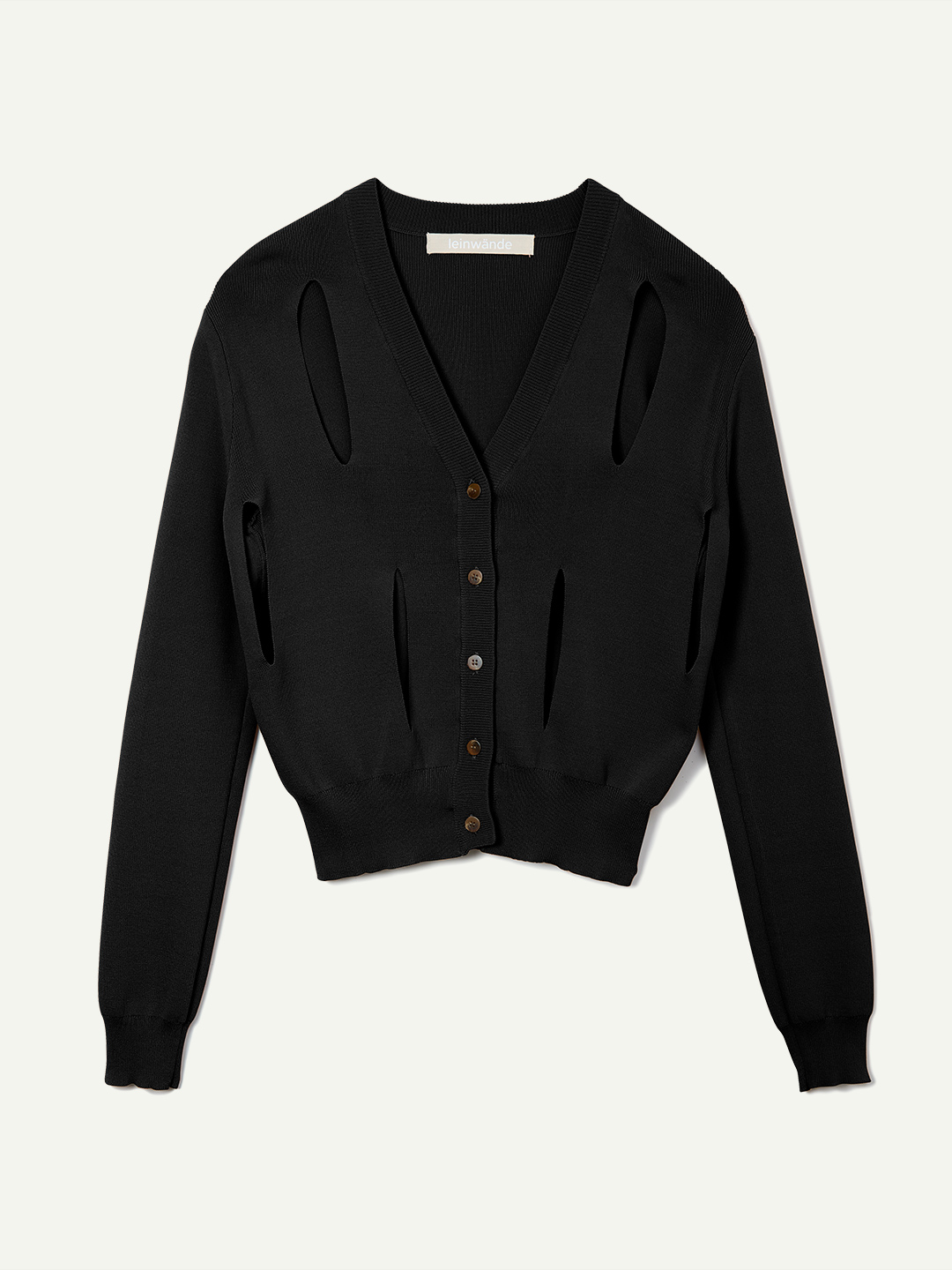 Ribbon Tie Dry-touch Cardigan 詳細画像 Black 2