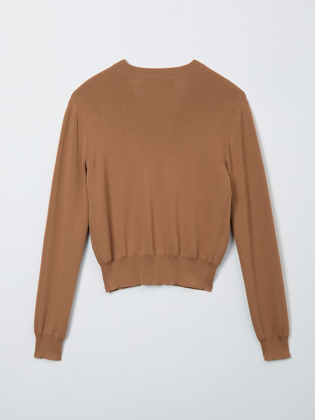 Ribbon Tie Dry-touch Cardigan 詳細画像 Brown 3