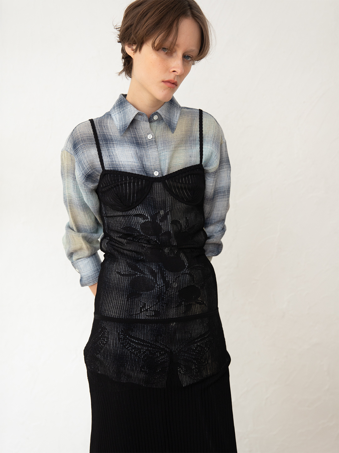 Blueberry Lace Slip Dress 詳細画像 Black 1