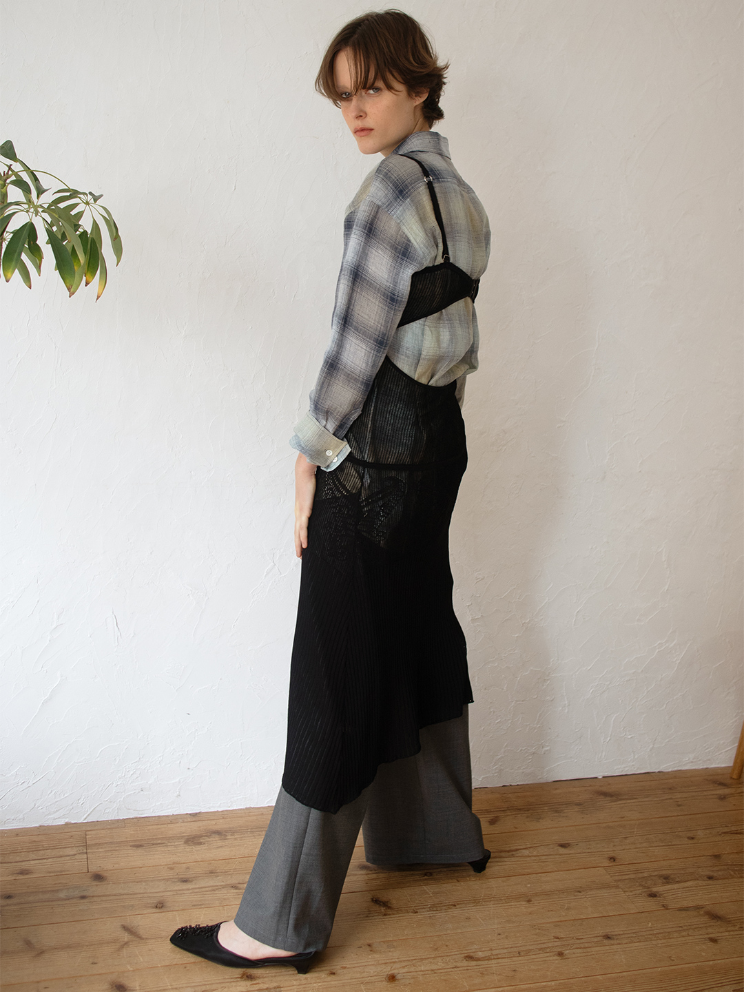 Blueberry Lace Slip Dress 詳細画像 Black 2