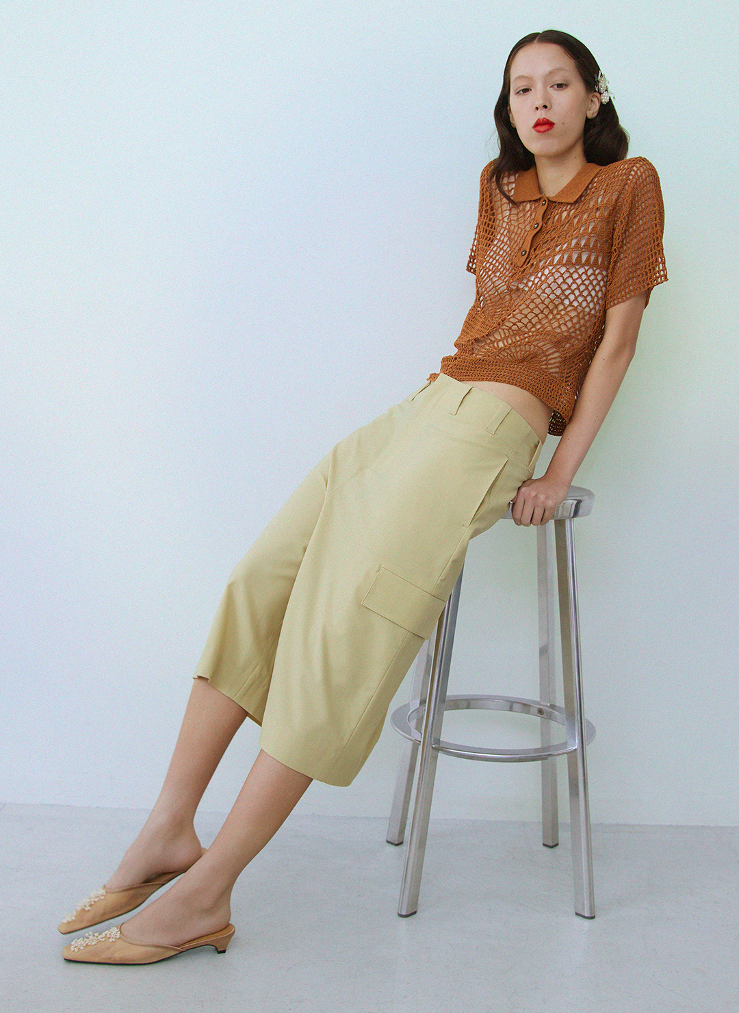 Landscape Crochet Polo 詳細画像 Orange 2