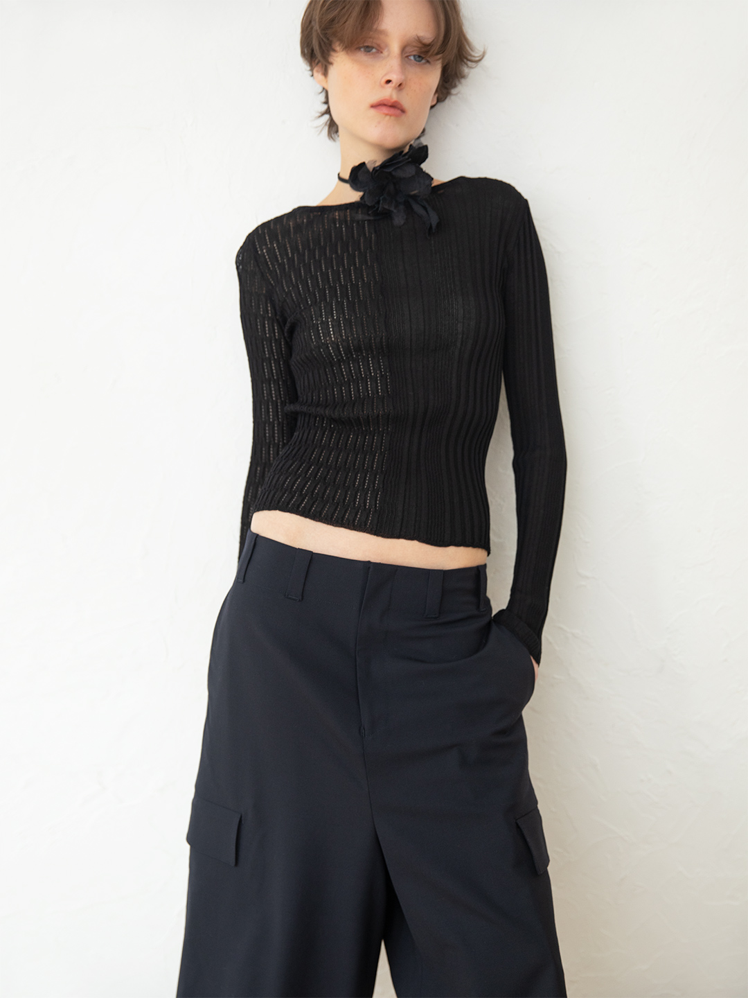 Mixture Rib Knitted Top