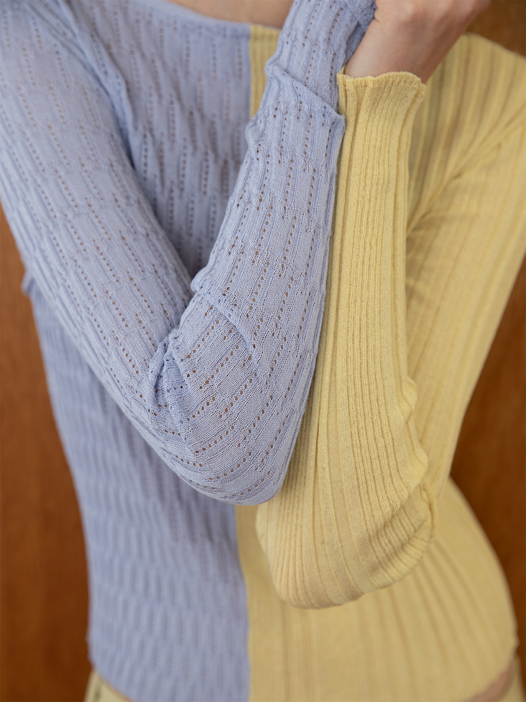 Mixture Rib Knitted Top