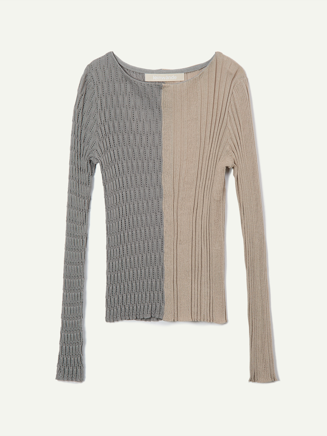 Mixture Rib Knitted Top 詳細画像 Gray 1