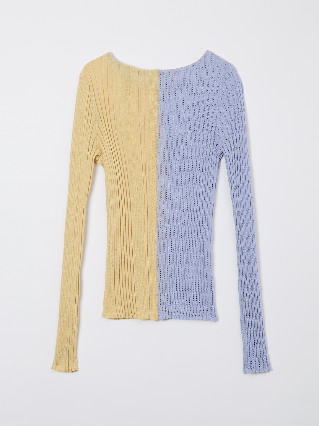 Mixture Rib Knitted Top 詳細画像 Blue 2