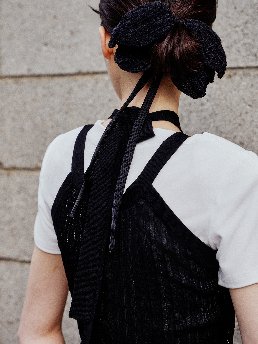 Mixture Rib Knitted Tank 詳細画像 Black 1