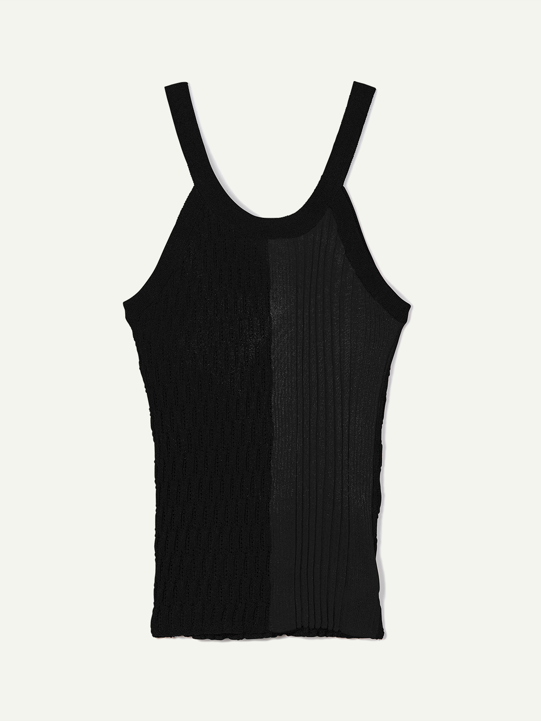 Mixture Rib Knitted Tank 詳細画像 Black 1