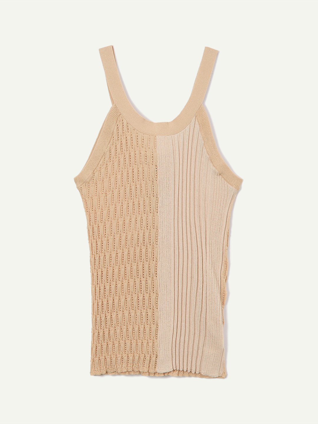 Mixture Rib Knitted Tank 詳細画像 Beige 1