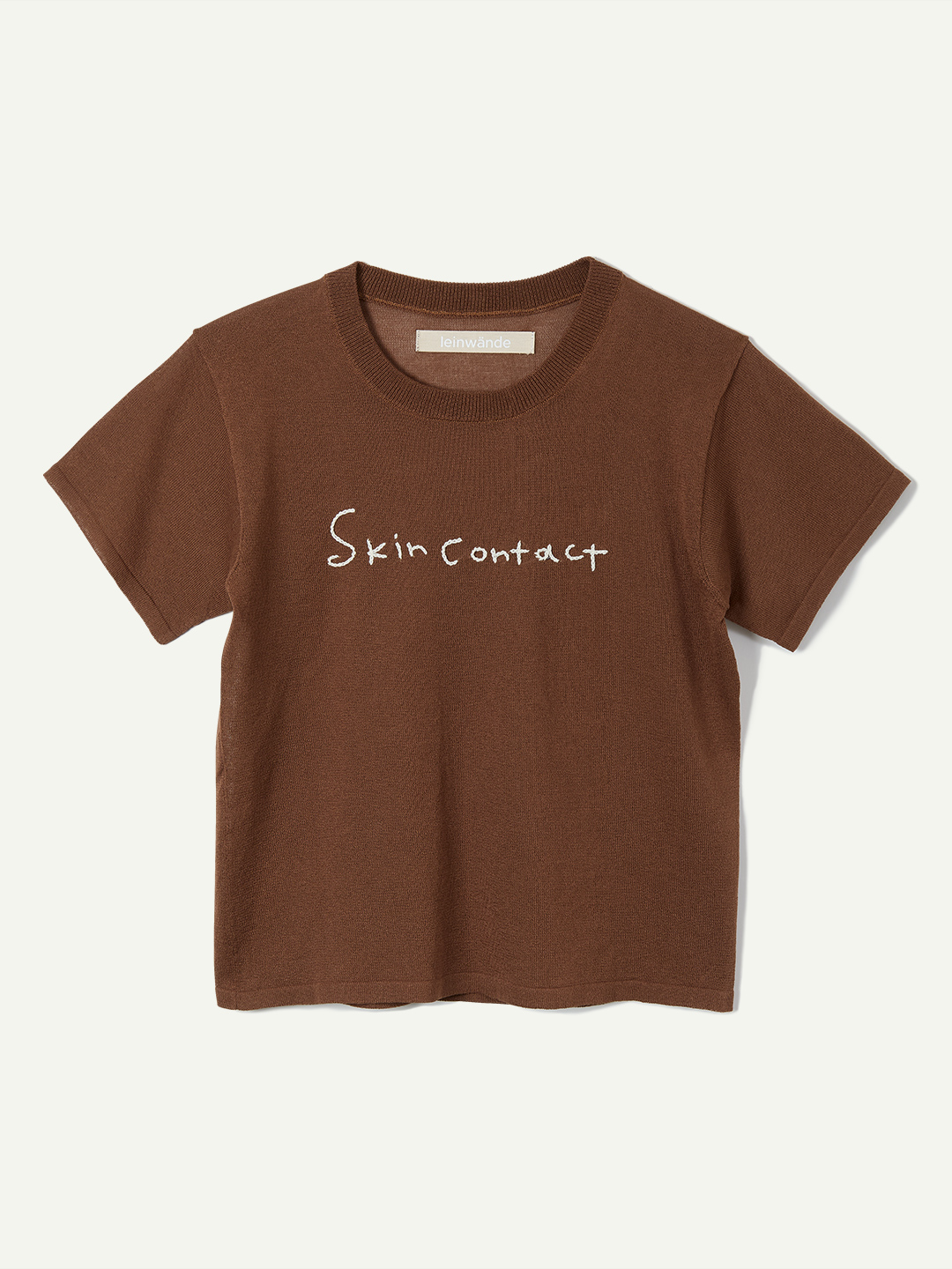 Skin Contact Knitted Tee 詳細画像 Brown 1