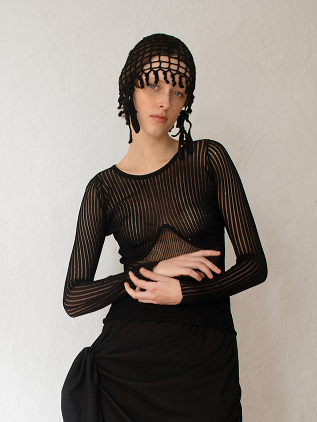 Wattle Crochet Cap 詳細画像 Black 1