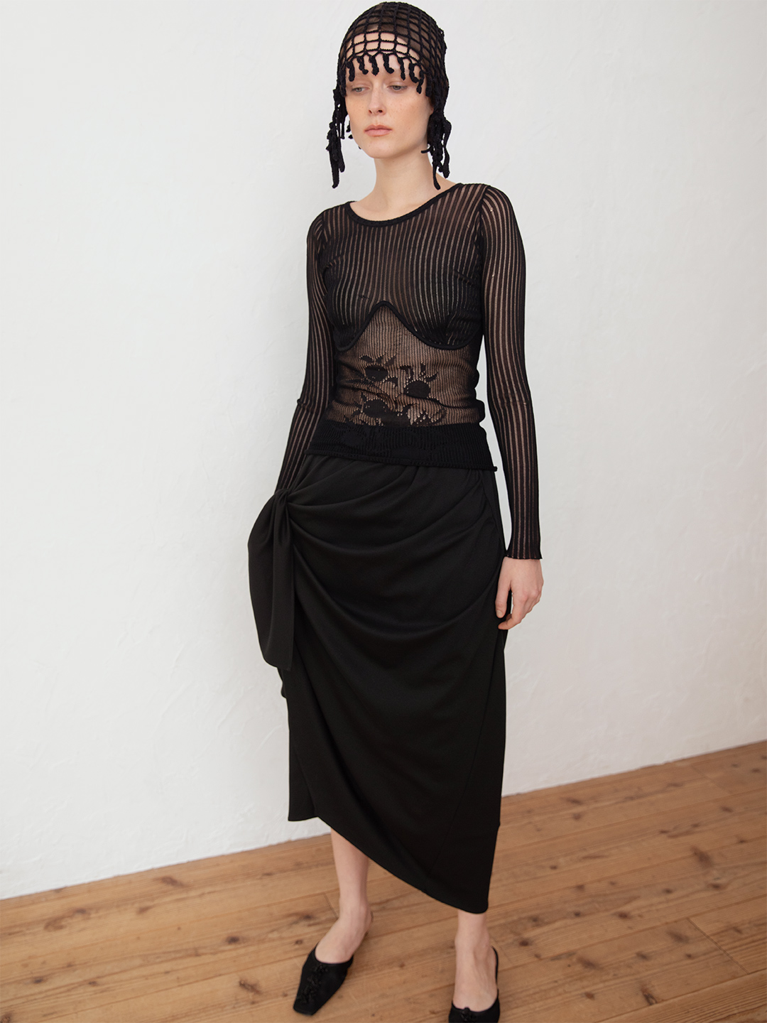 Wattle Crochet Cap 詳細画像 Black 2