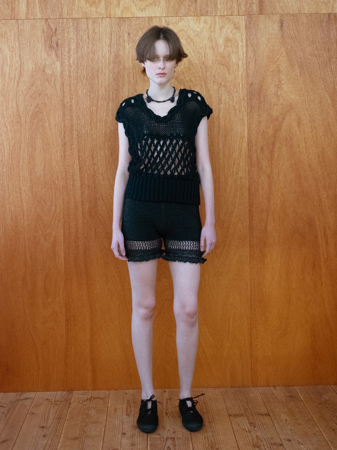 Mix Yarn Crochet Top 詳細画像 Black 3
