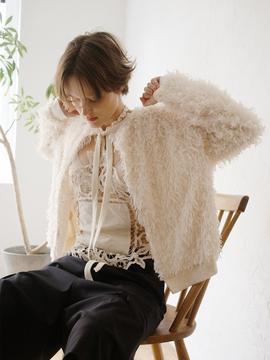 Feather Ribbon Top 詳細画像 White 3