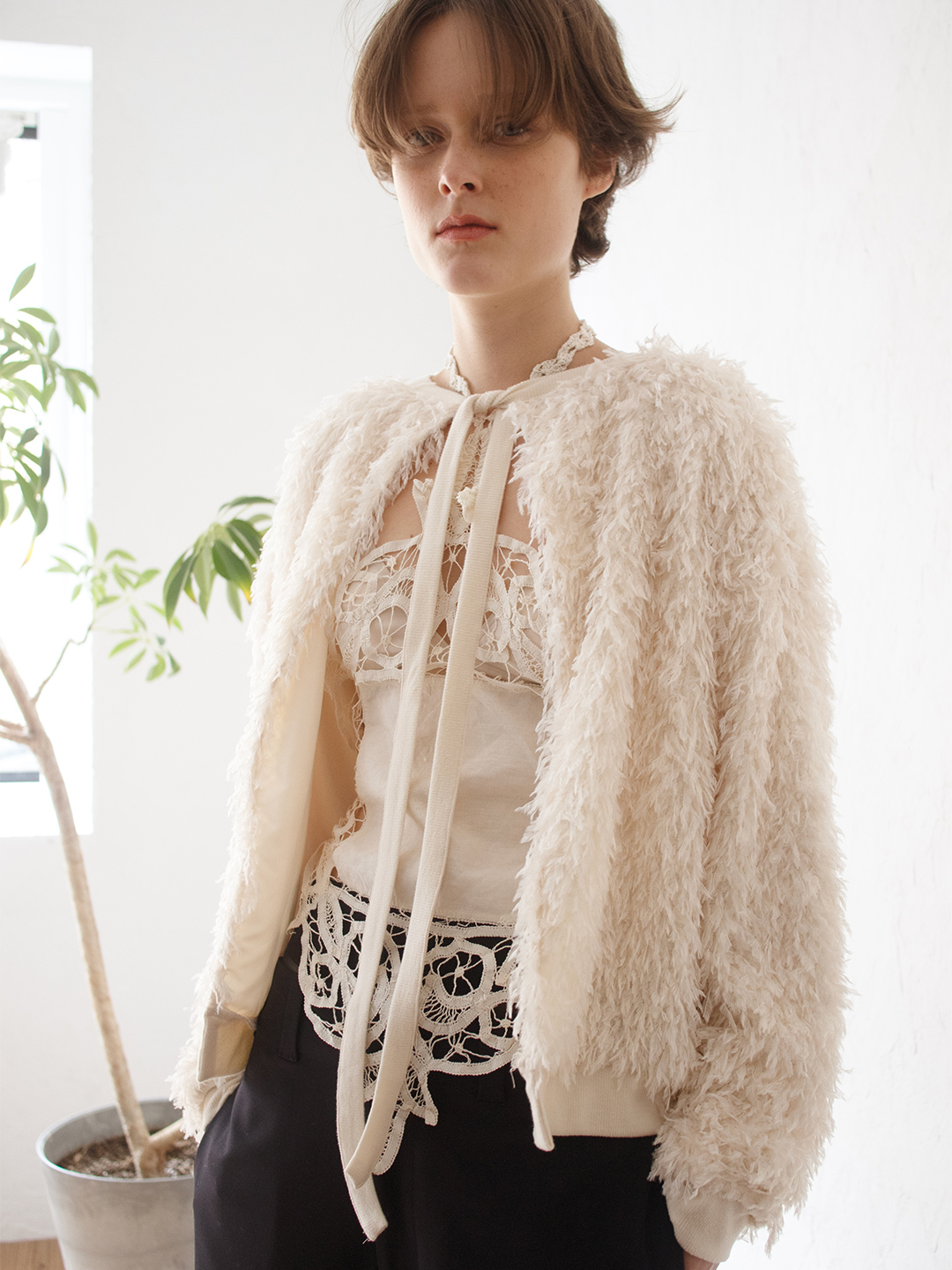 Feather Ribbon Top 詳細画像 White 5