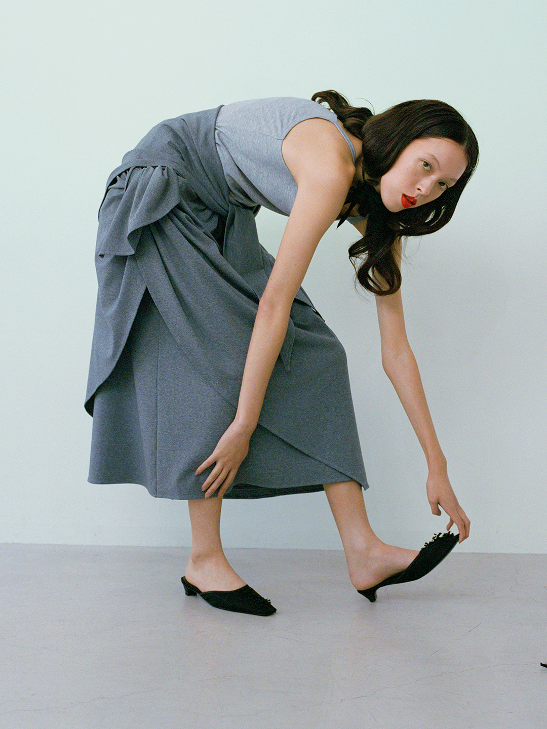 Scarf Long T-Shirt 詳細画像 Gray 4