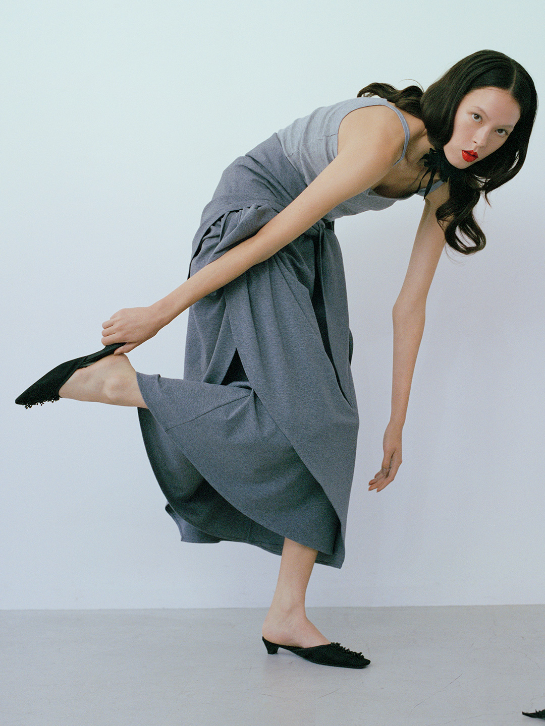 Scarf Long T-Shirt 詳細画像 Gray 6