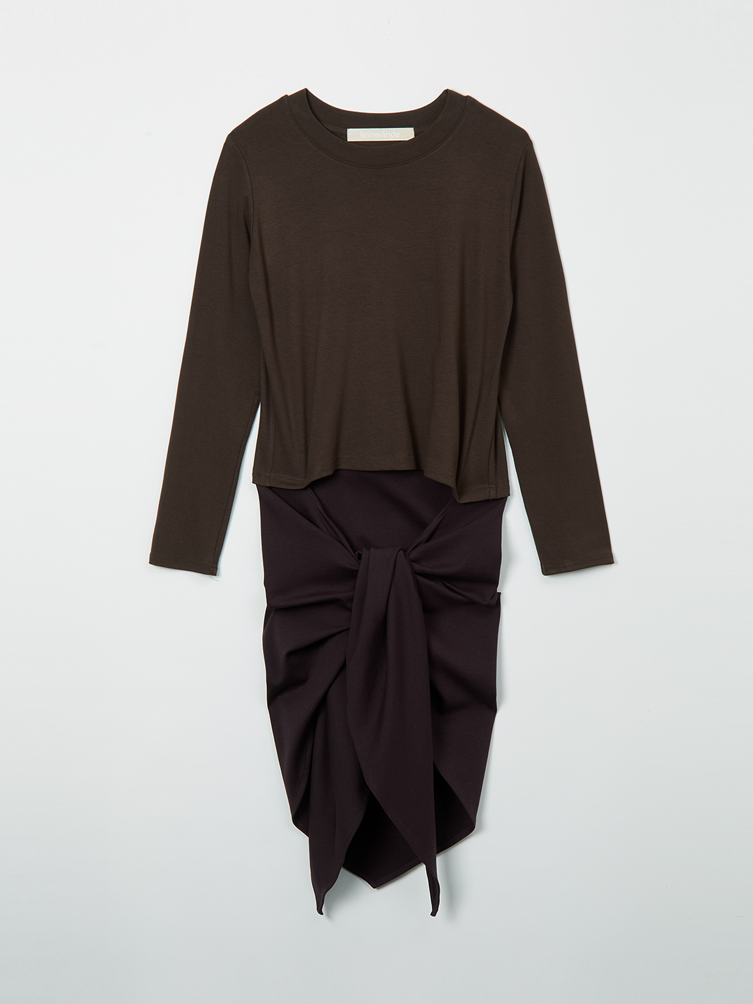 Scarf Long T-Shirt 詳細画像 Brown 3