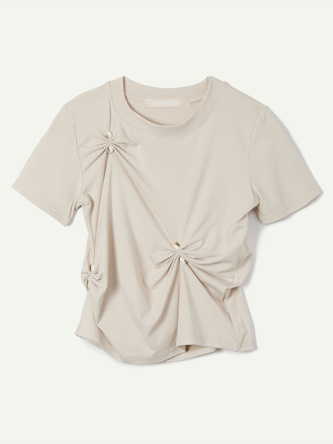 Stone Pinched Lyocel Tee/Brown | leinwände | ラインヴァンドの公式