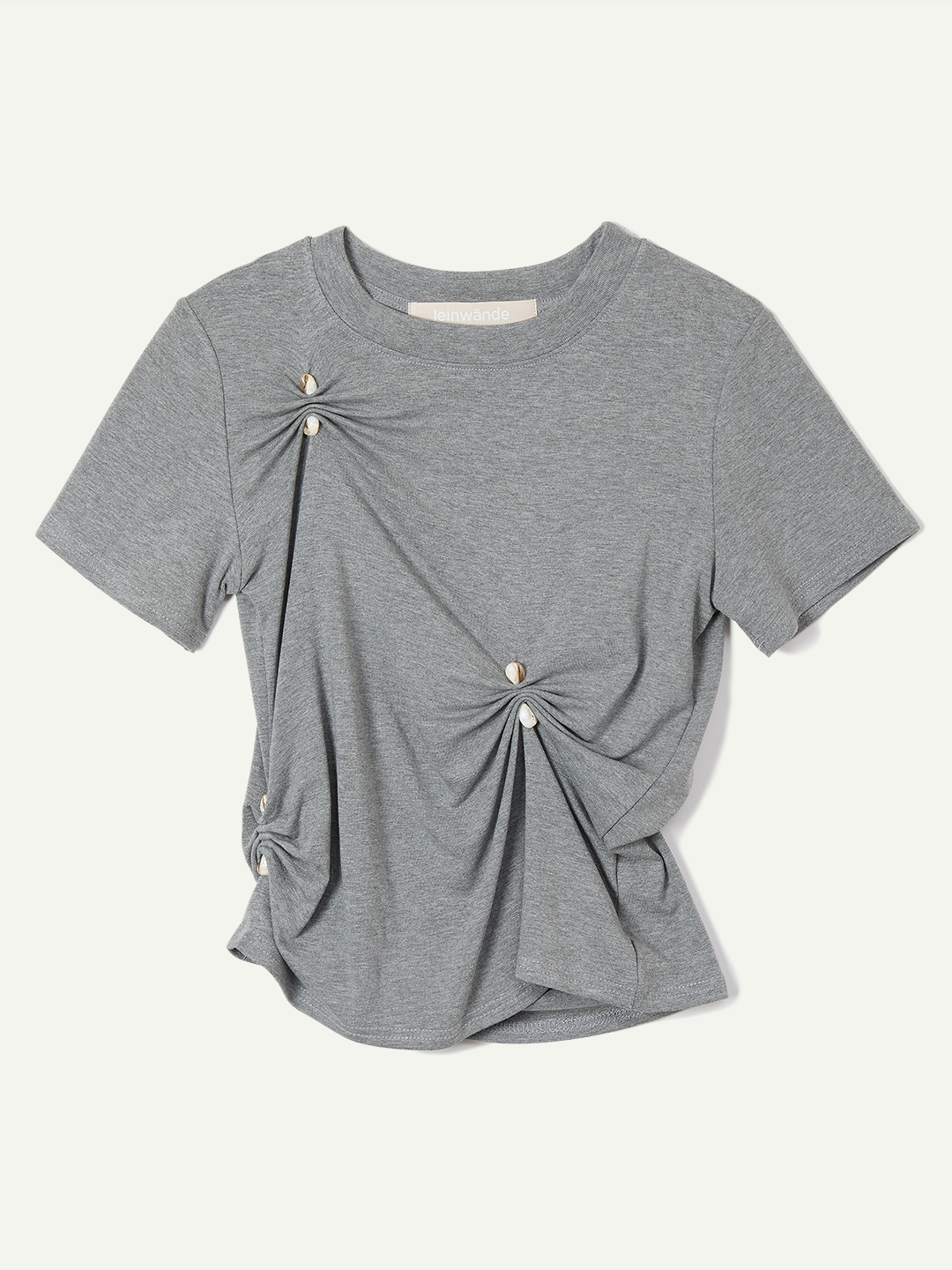 Stone Pinched Lyocel Tee 詳細画像 Gray 1