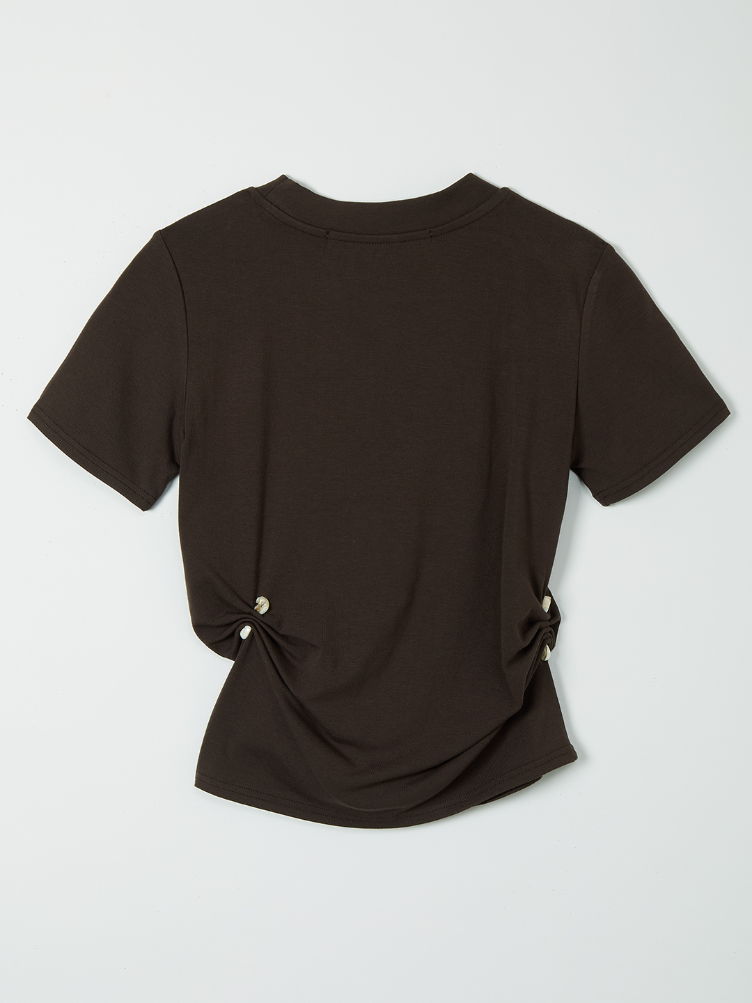 Stone Pinched Lyocel Tee 詳細画像 Brown 2