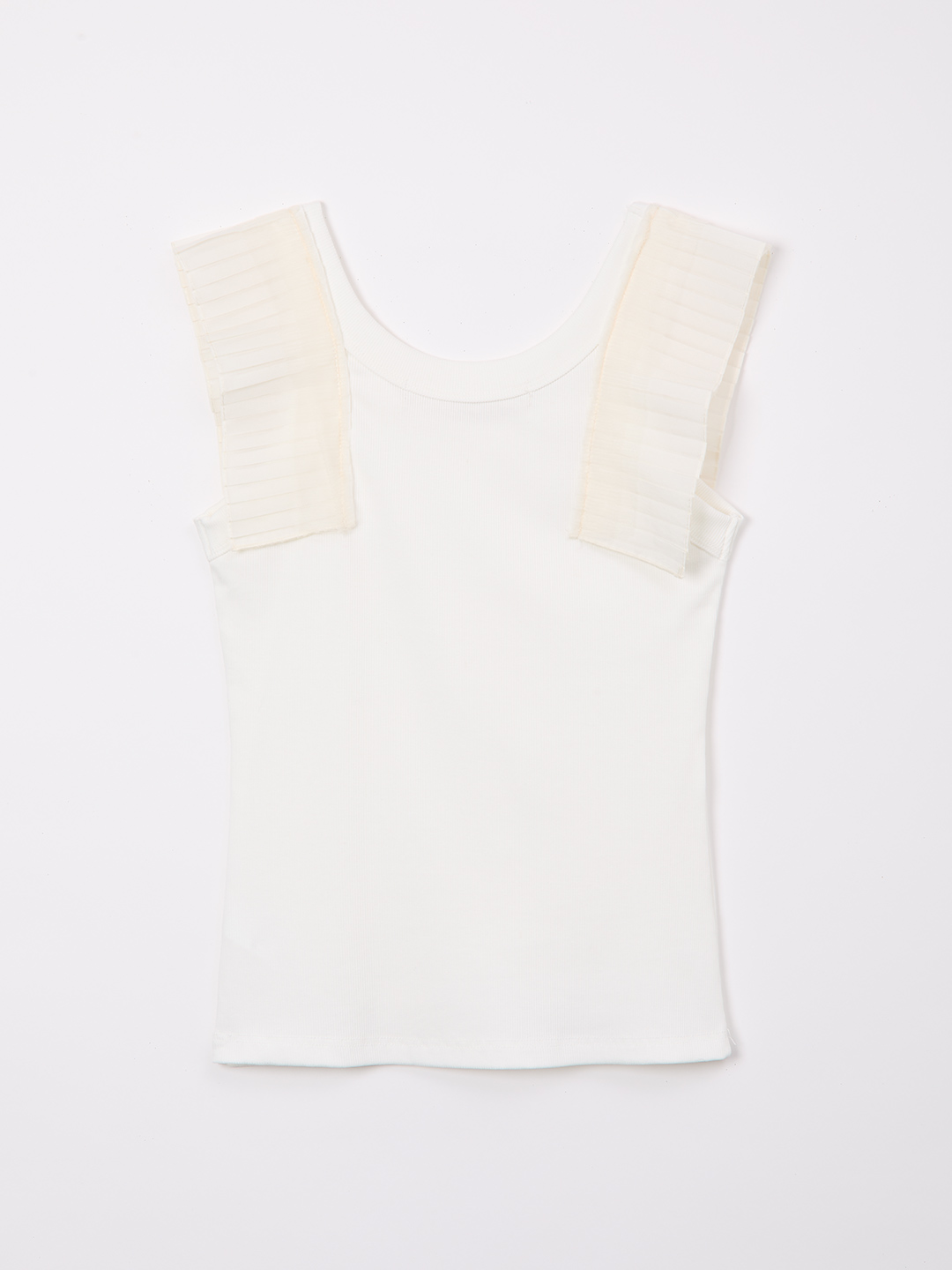 Pleats Decoration Tank 詳細画像 White 2