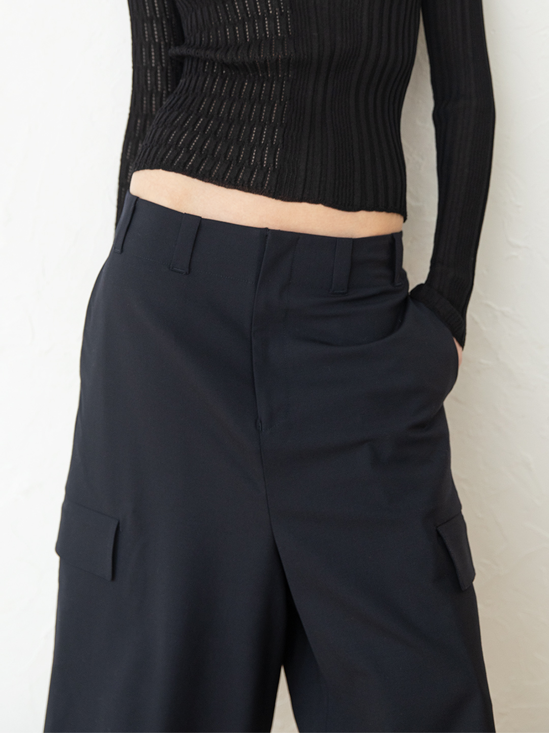 Straight Cropped Shorts 詳細画像 Navy 1