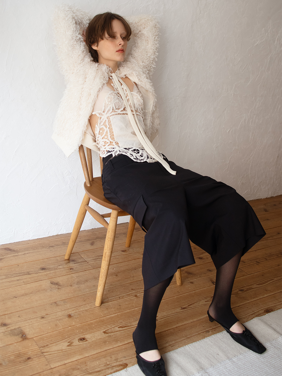 Straight Cropped Shorts 詳細画像 Navy 2