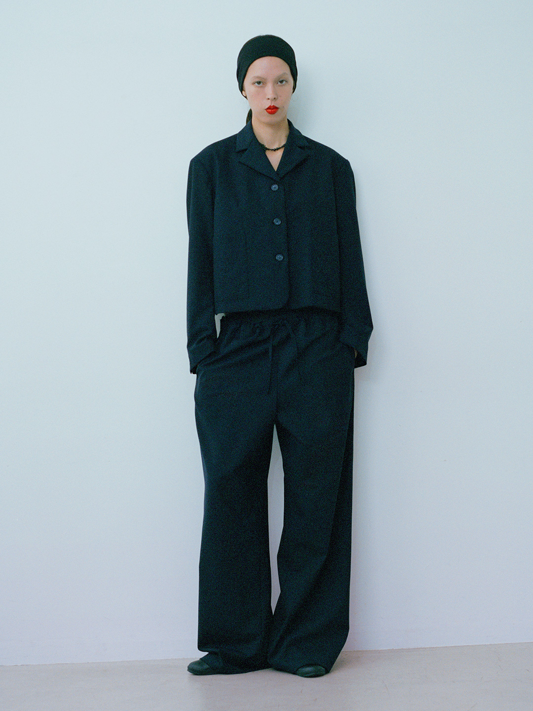 Wide Straight Trousers 詳細画像 Navy 1