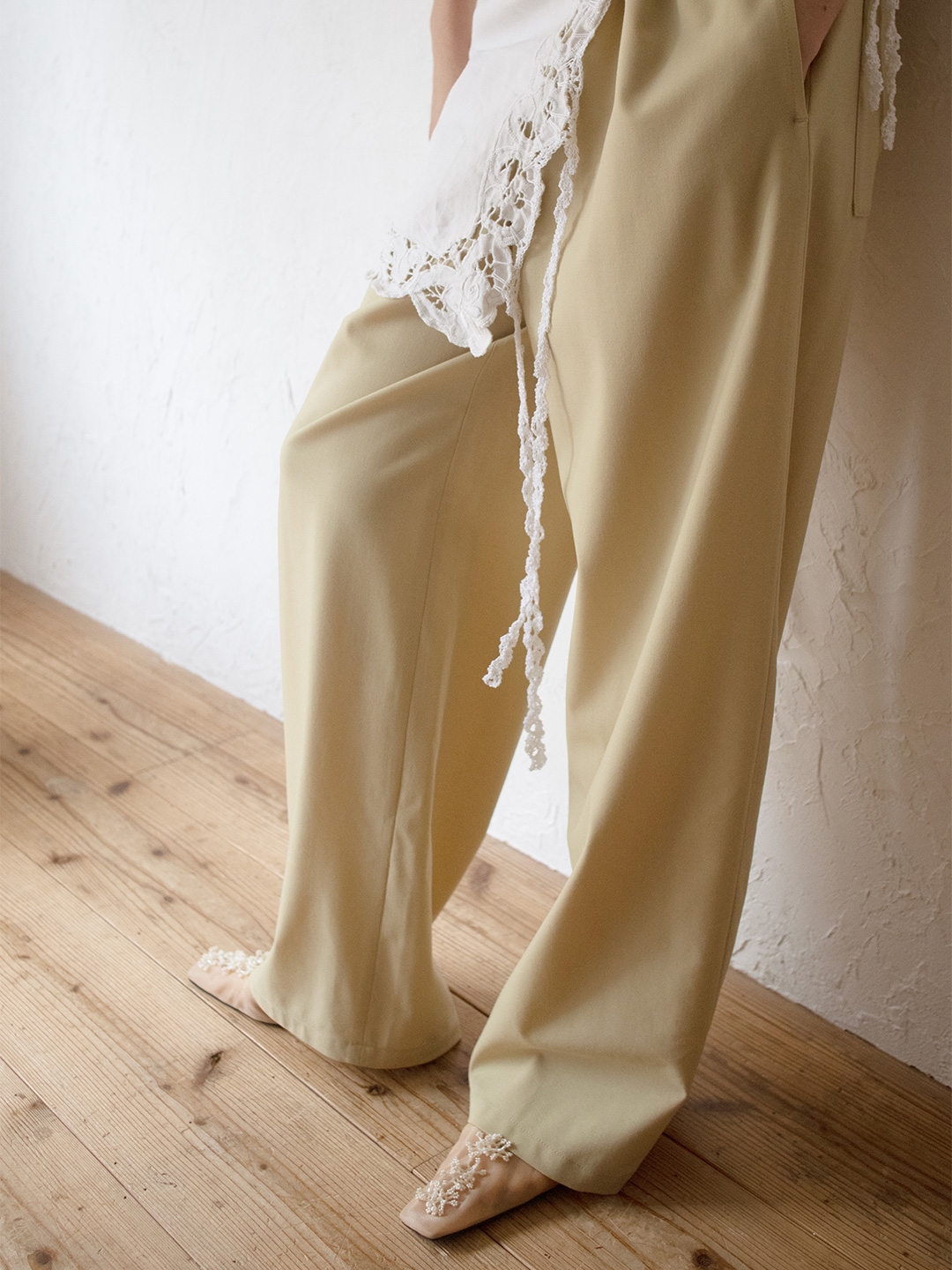 Wide Straight Trousers 詳細画像 Yellow 1