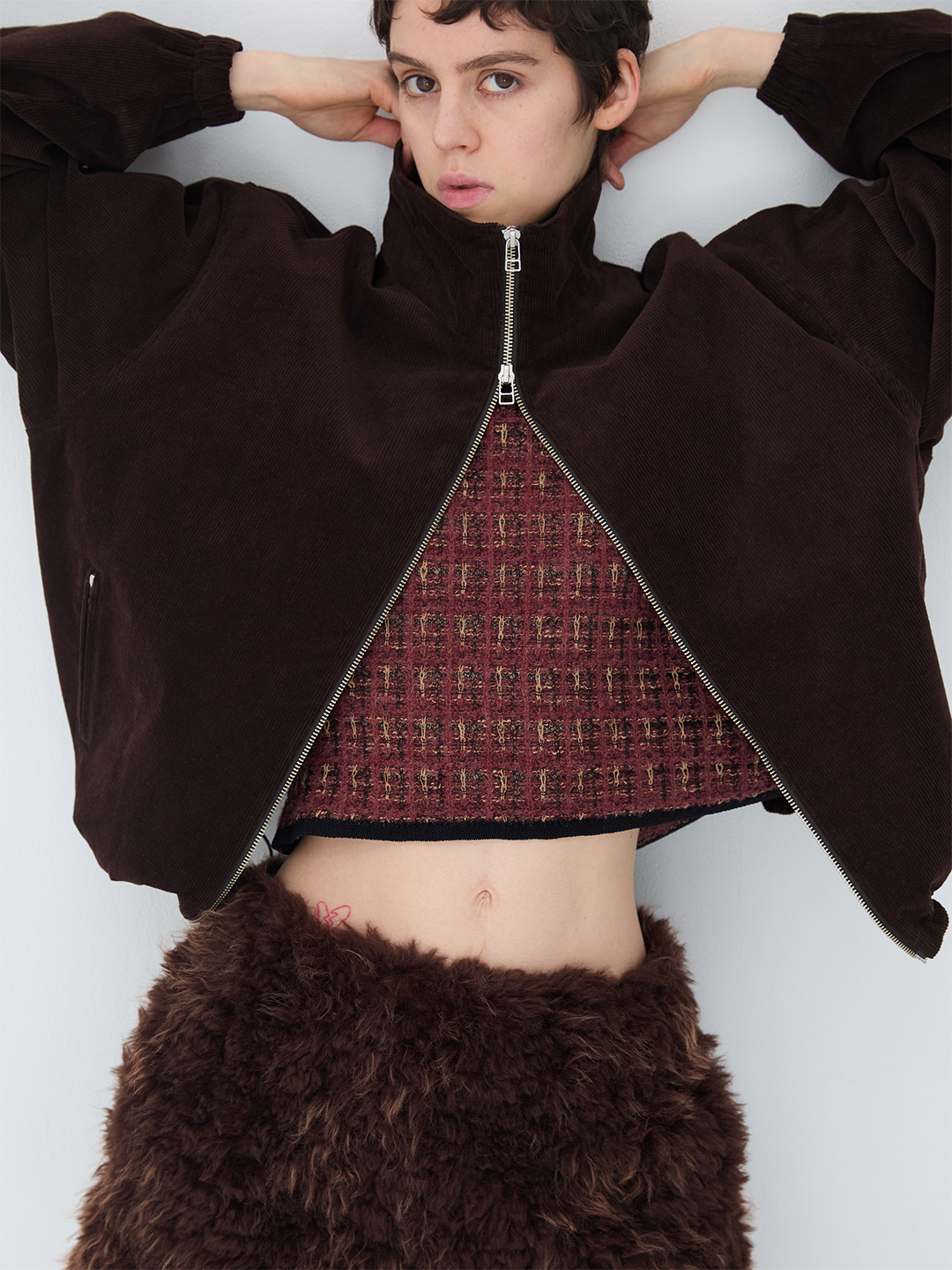 Short Zip Blouson 詳細画像 Brown 1