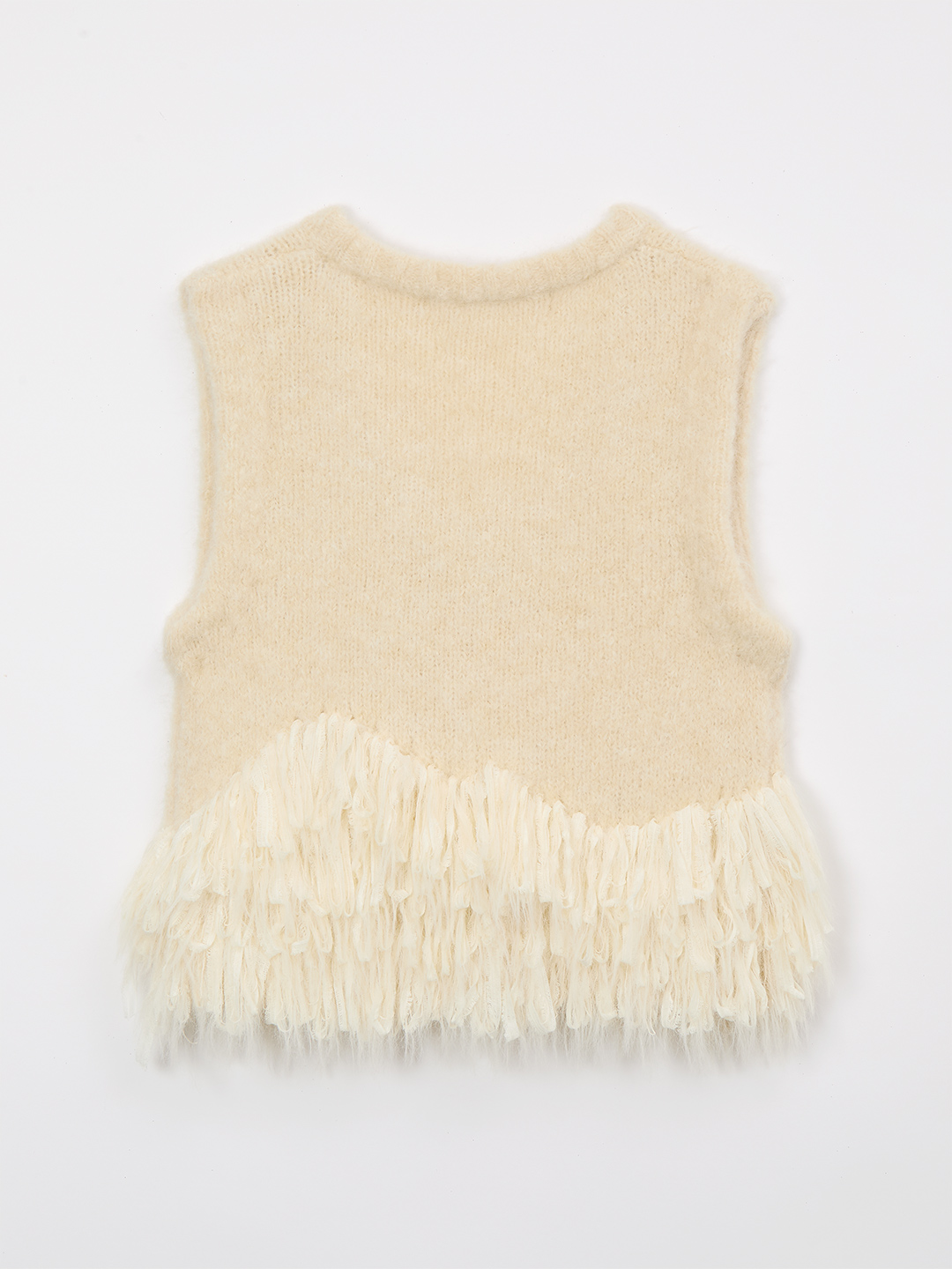 Alpaca Fringe Vest 詳細画像 White 2