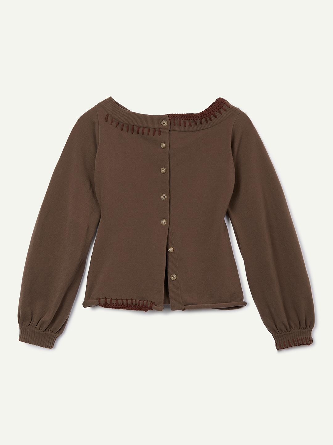 Boat Neck Cardigan/Brown | leinwände | ラインヴァンドの公式