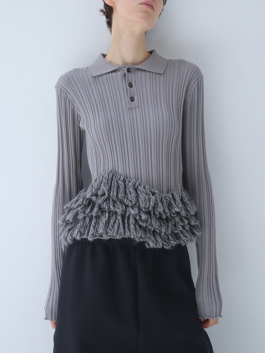 Fringe Polo Shirts 詳細画像 Gray 1