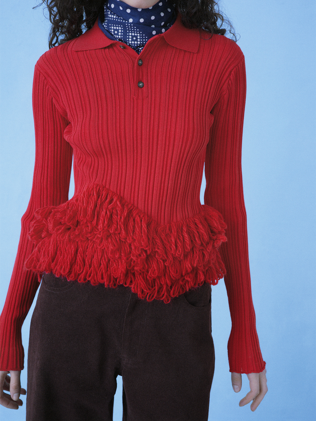 Fringe Polo Shirts 詳細画像 Red 1