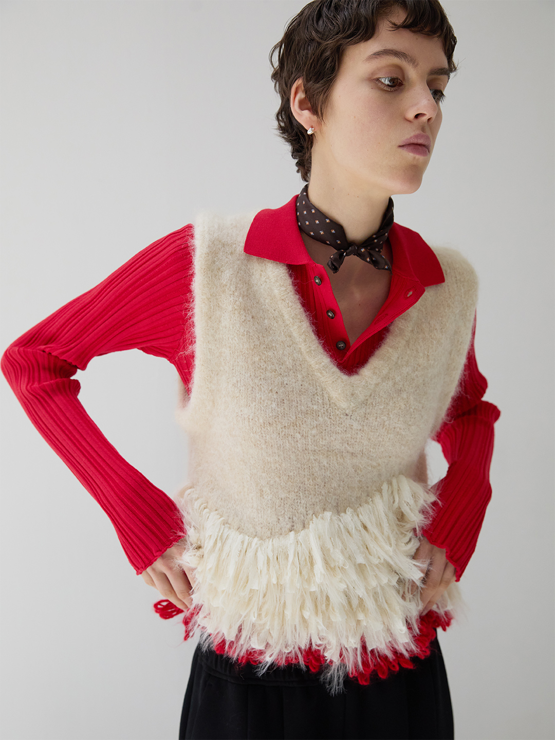 Fringe Polo Shirts 詳細画像 Red 3