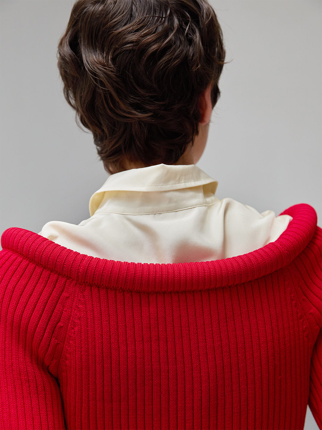 Tube Knit Off Shoulder 詳細画像 Red 1