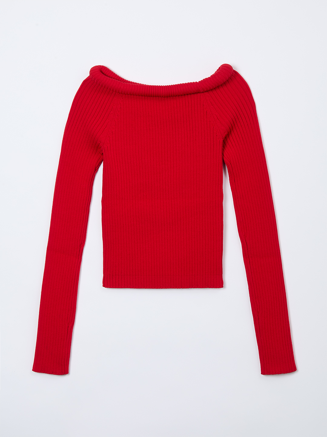 Tube Knit Off Shoulder 詳細画像 Red 2