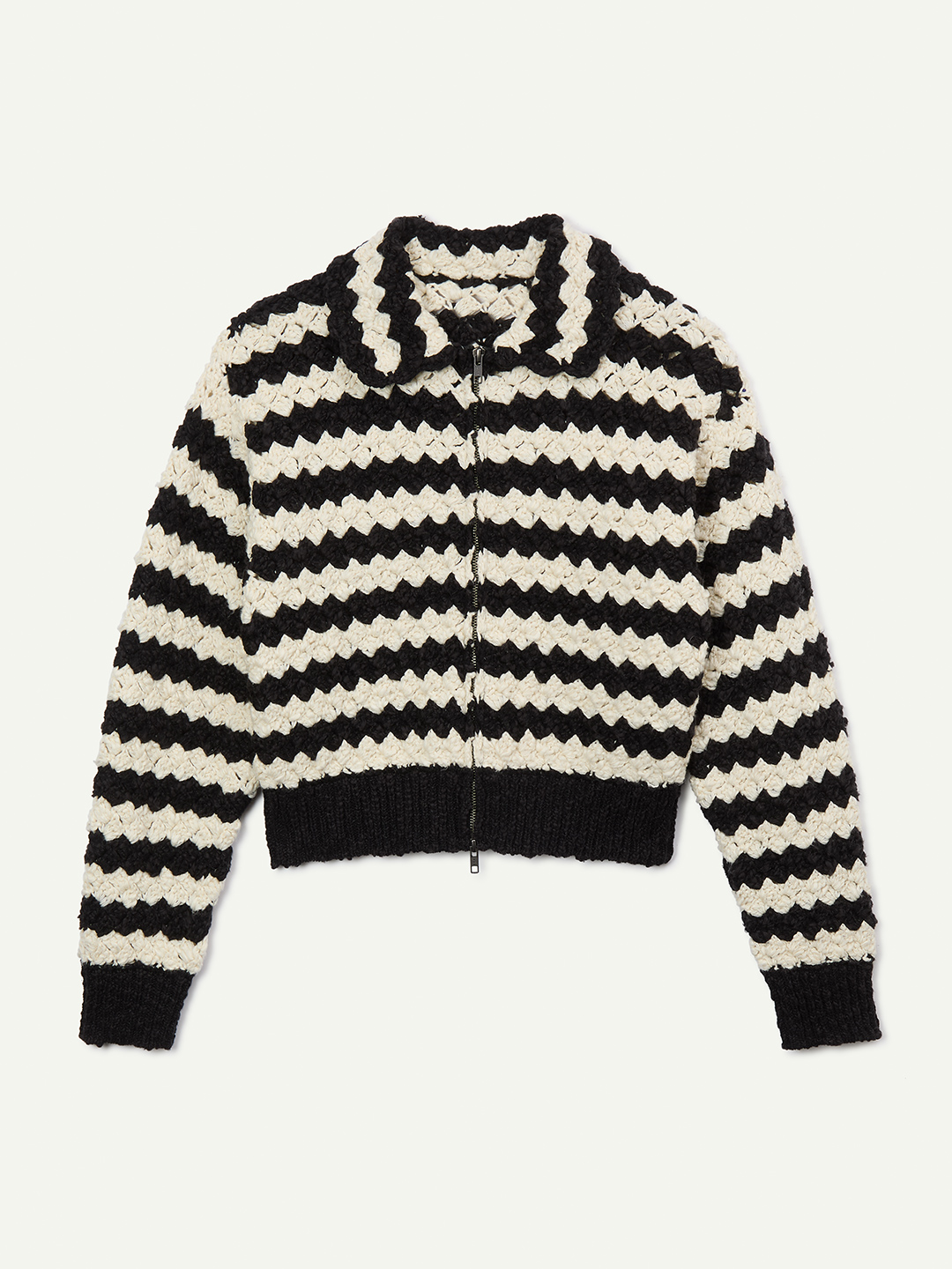 Crochet Border Knit Blouson