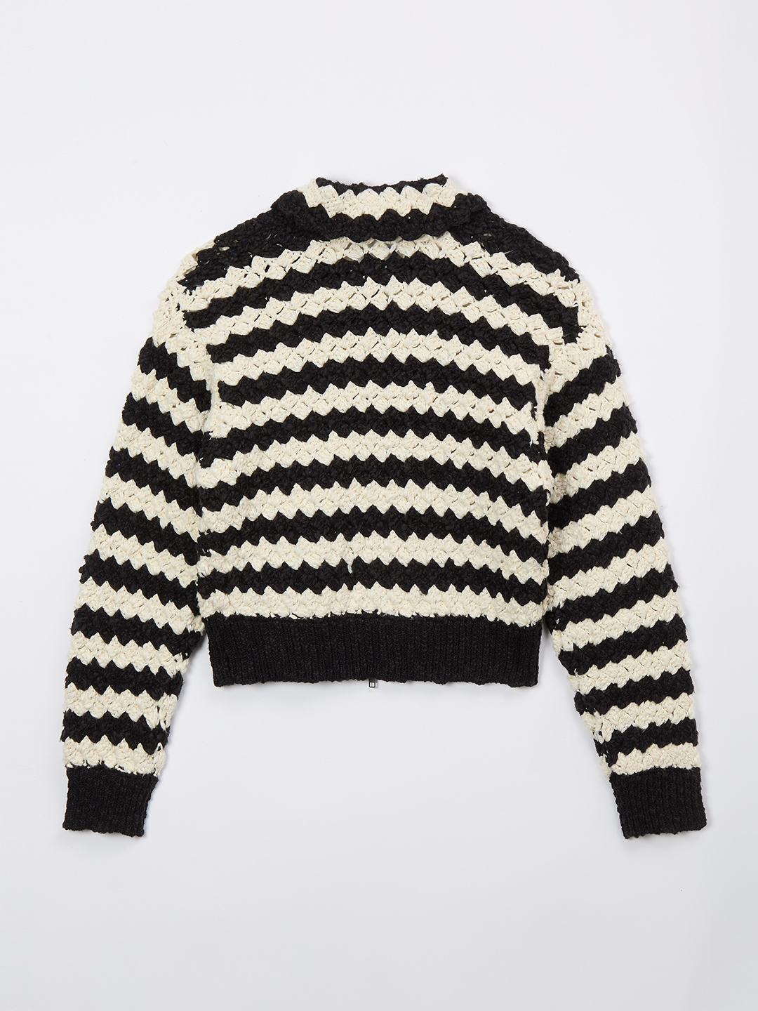 Crochet Border Knit Blouson 詳細画像 Black 2