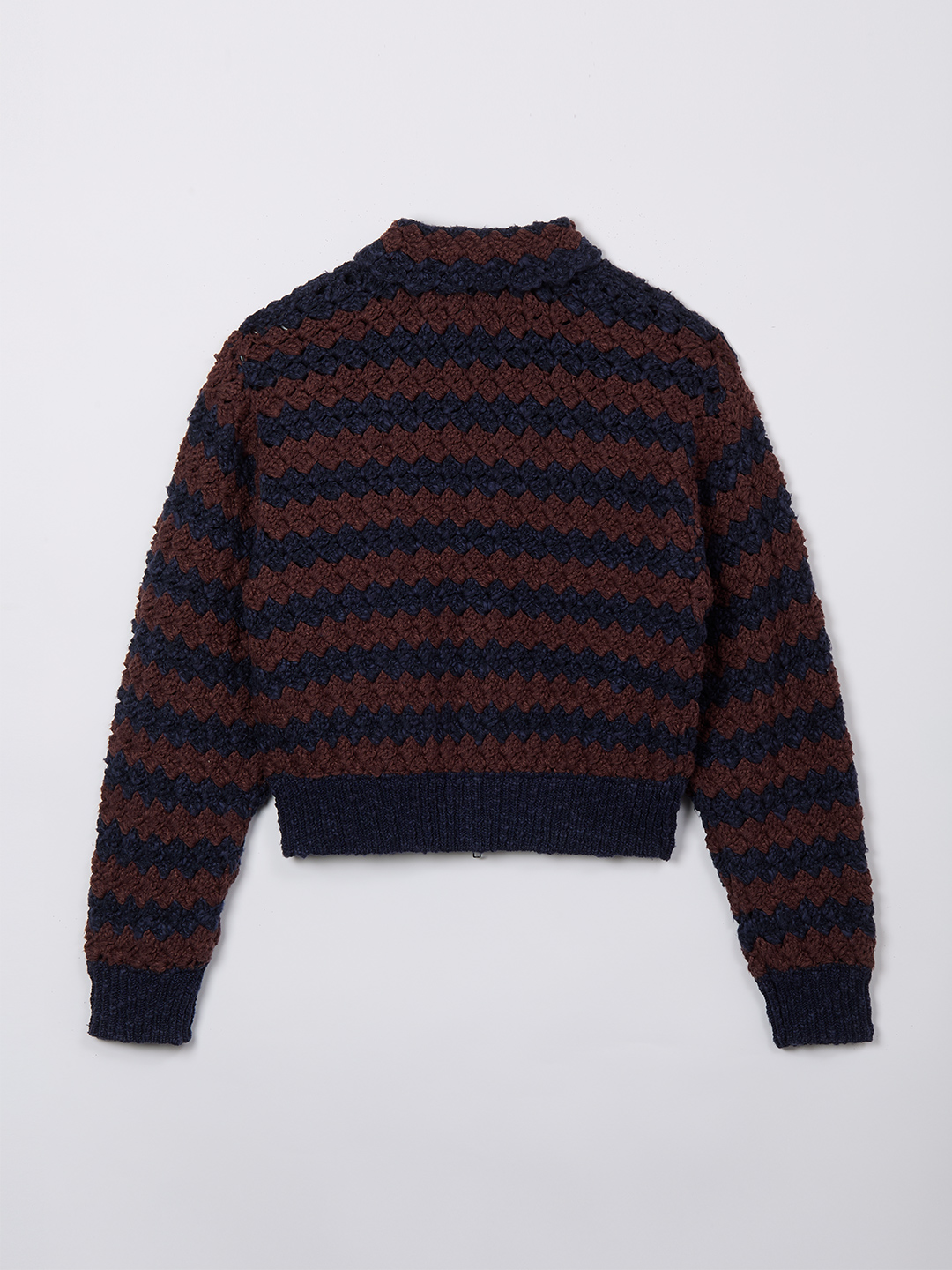 Crochet Border Knit Blouson 詳細画像 Navy 2