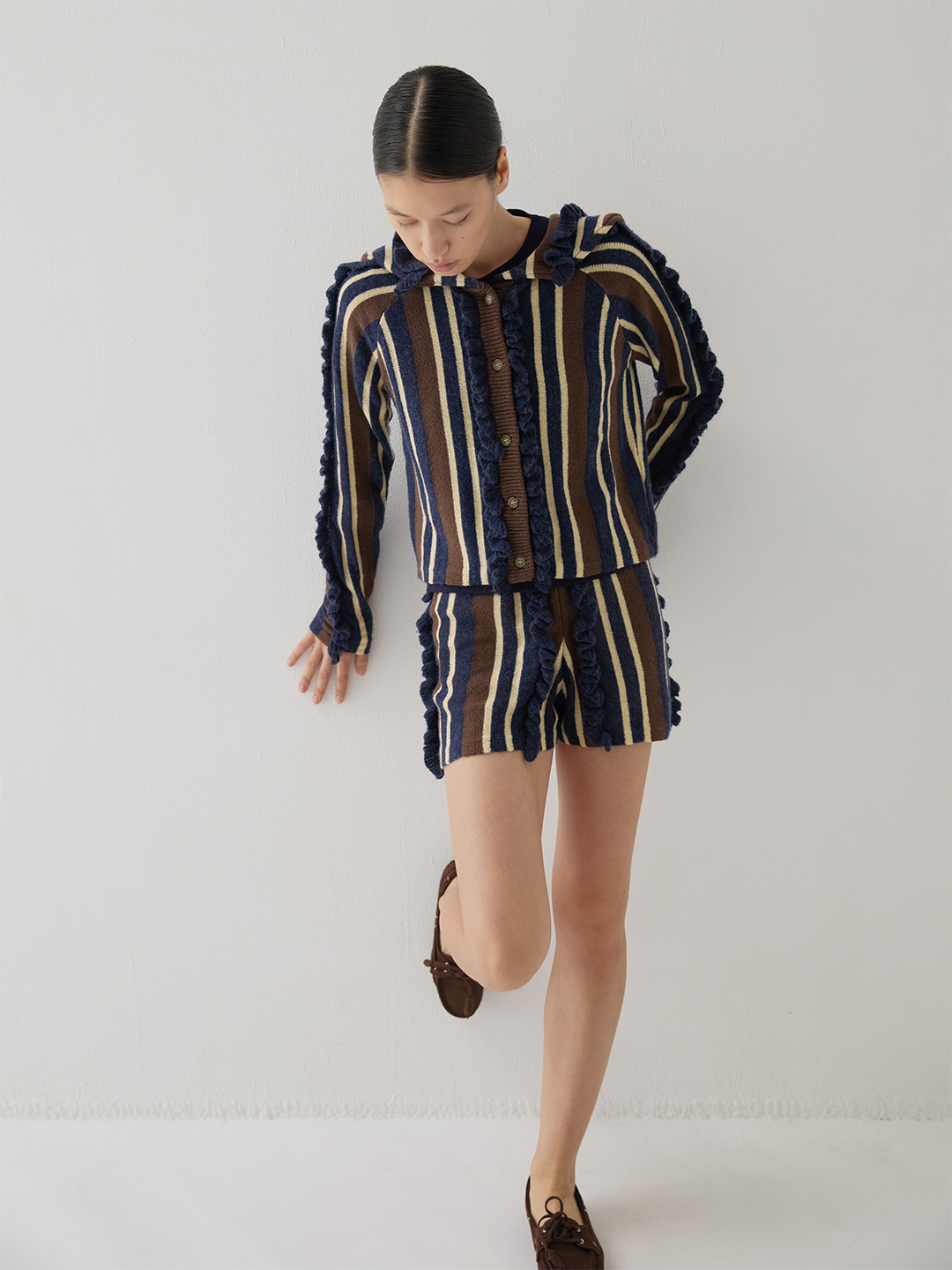 Frills and Stripes Cardigan 詳細画像
