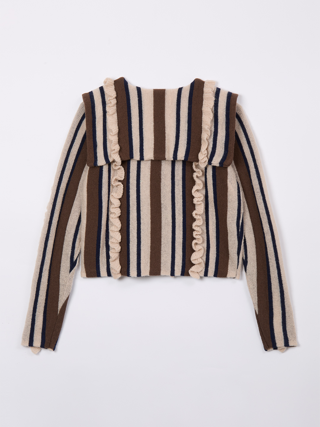 Frills and Stripes Cardigan 詳細画像 Pink 2