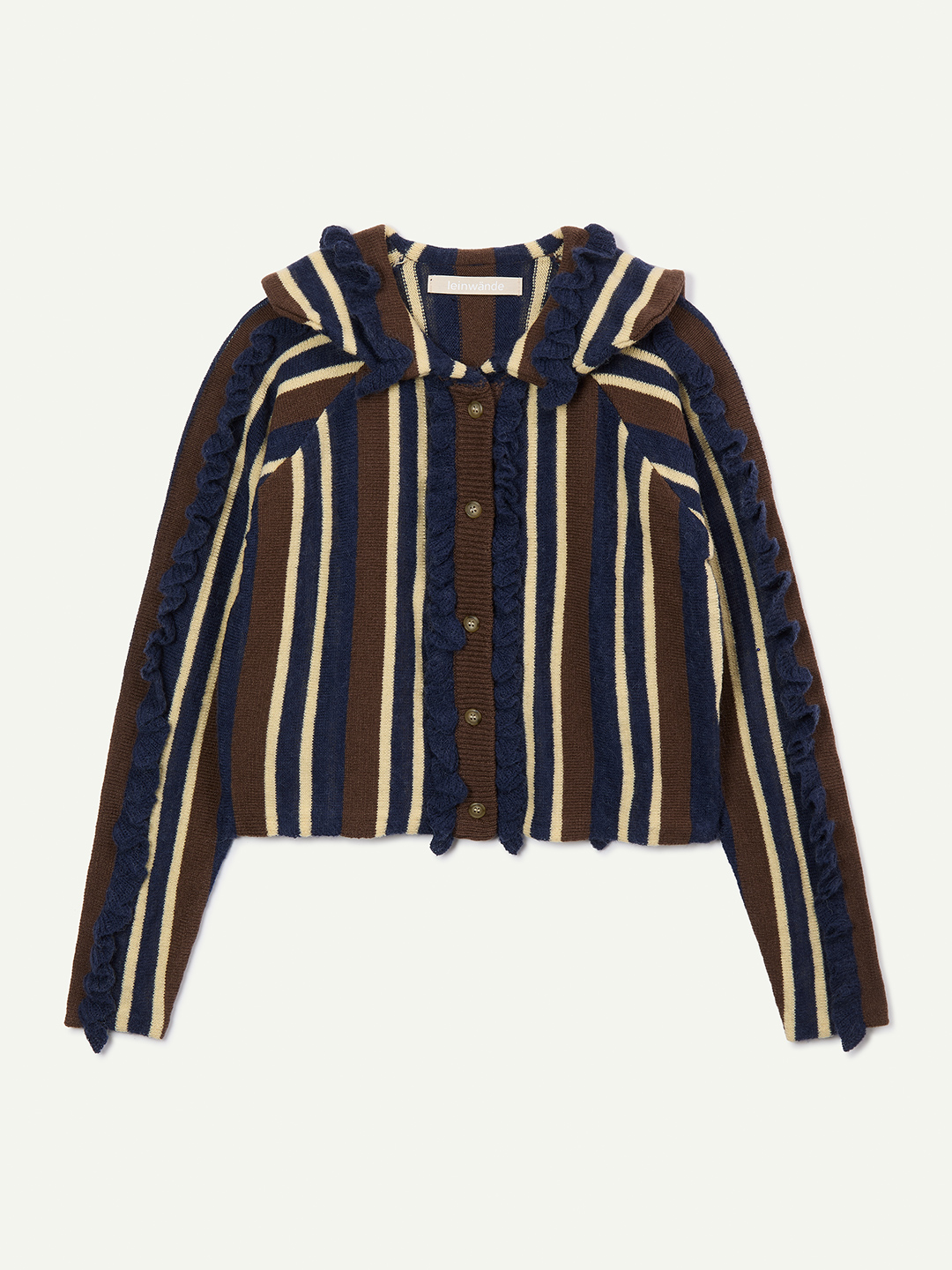 Frills and Stripes Cardigan 詳細画像 Navy 1