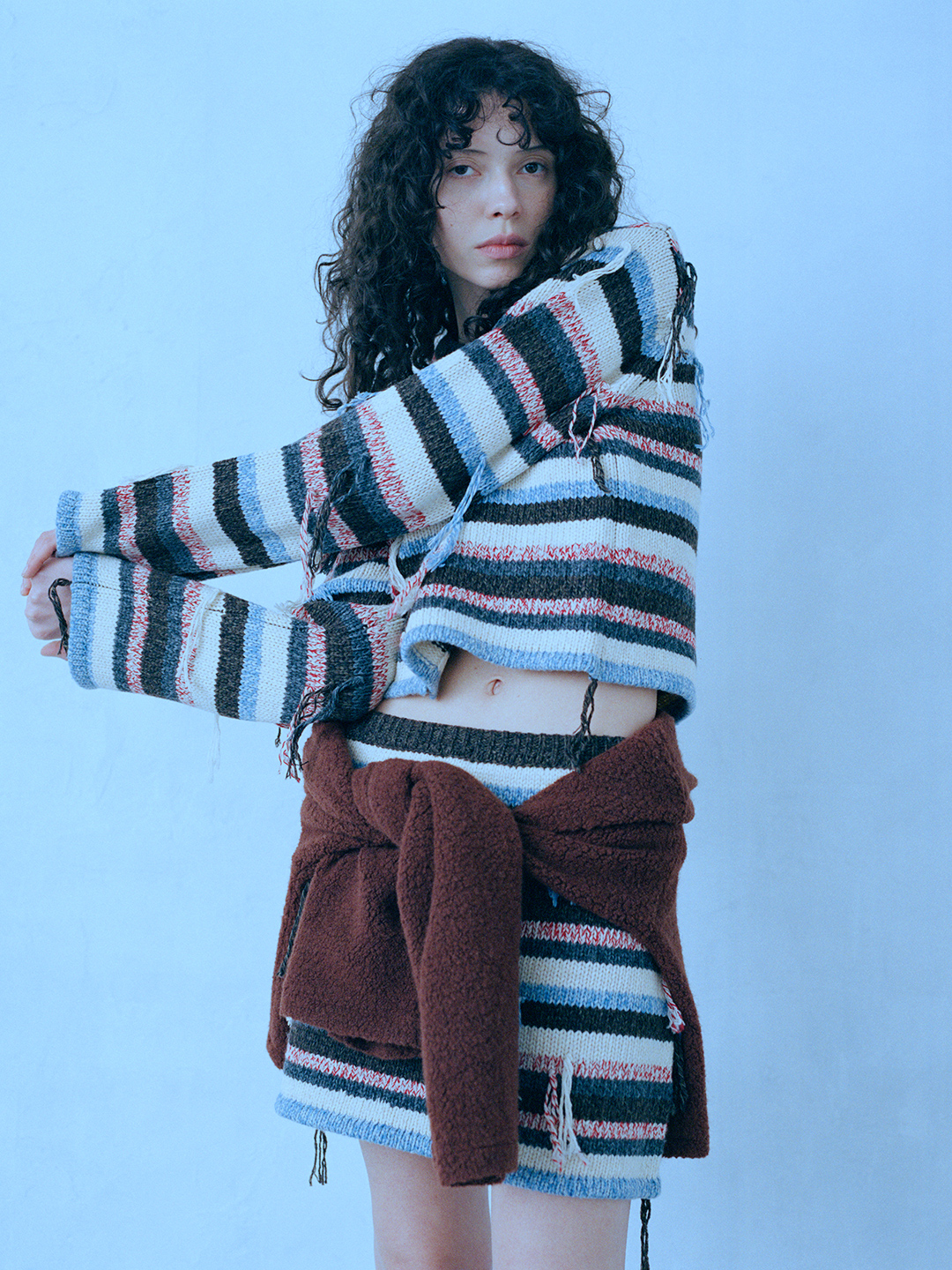 Multi Stripe Knitted Shirts 詳細画像 Mix 1