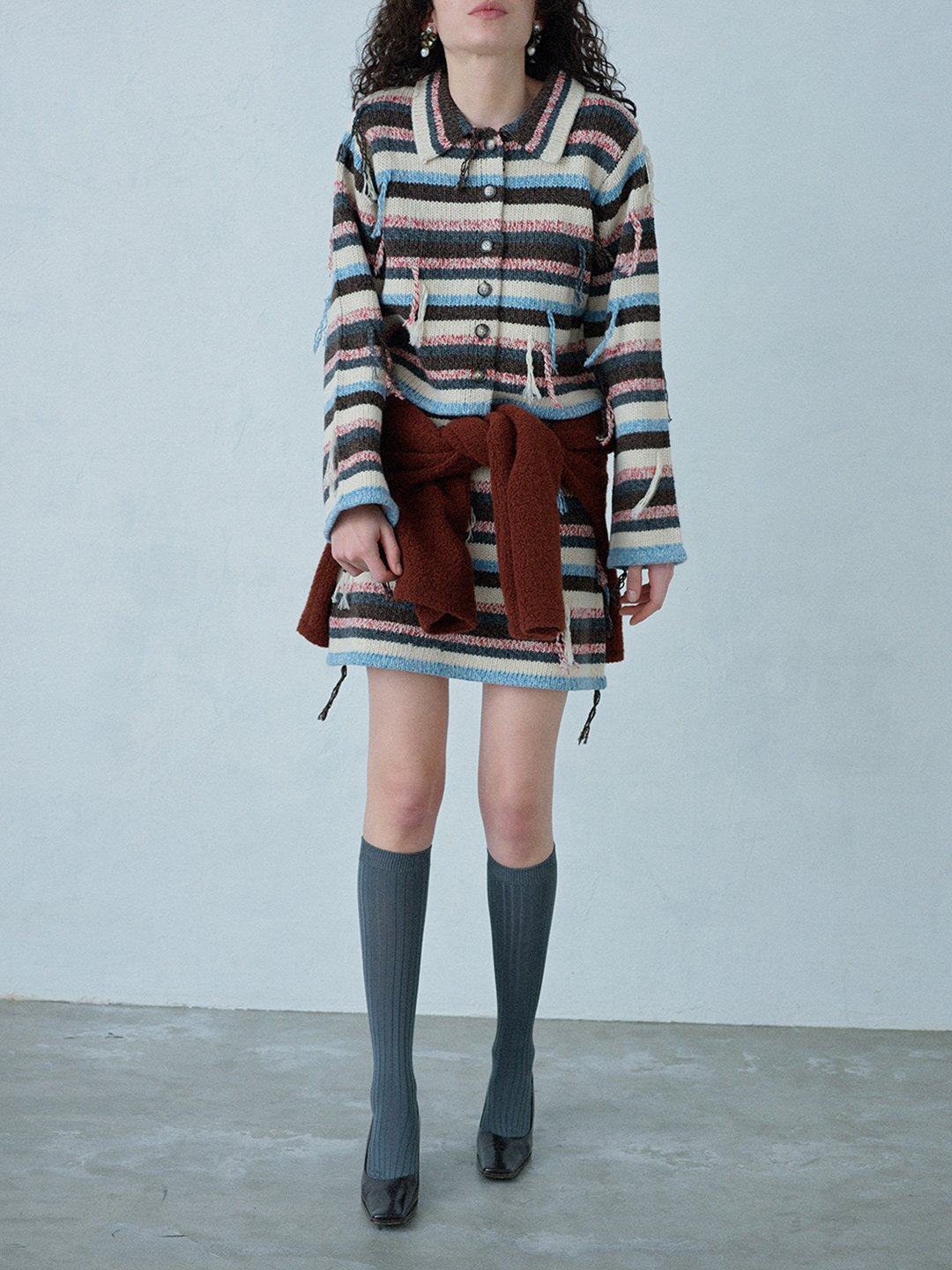 Multi Stripe Knitted Shirts 詳細画像 Mix 2