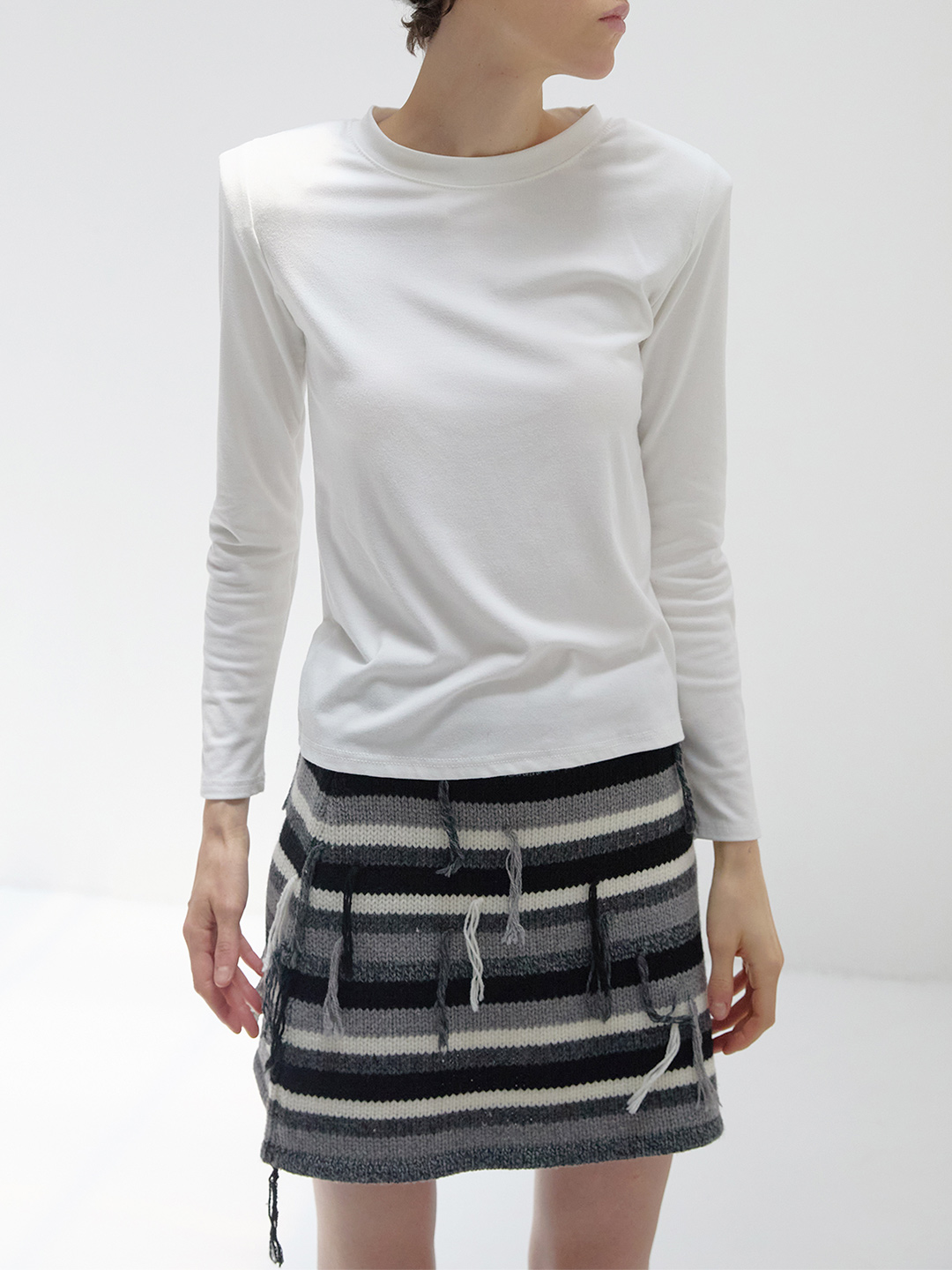 Multi Stripe Knitted Mini 詳細画像 Black 1