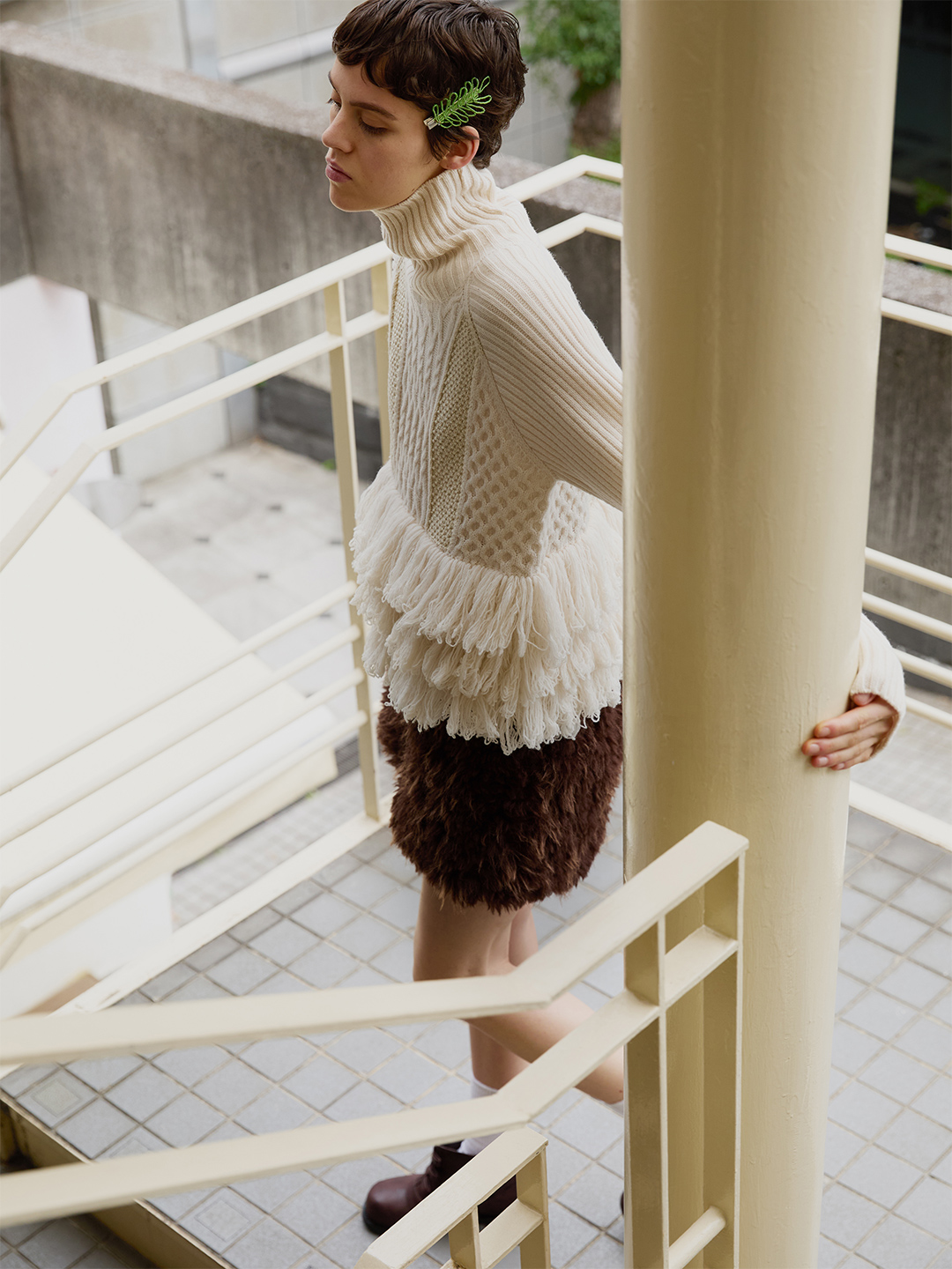 Cable Intarsia Turtle Top 詳細画像