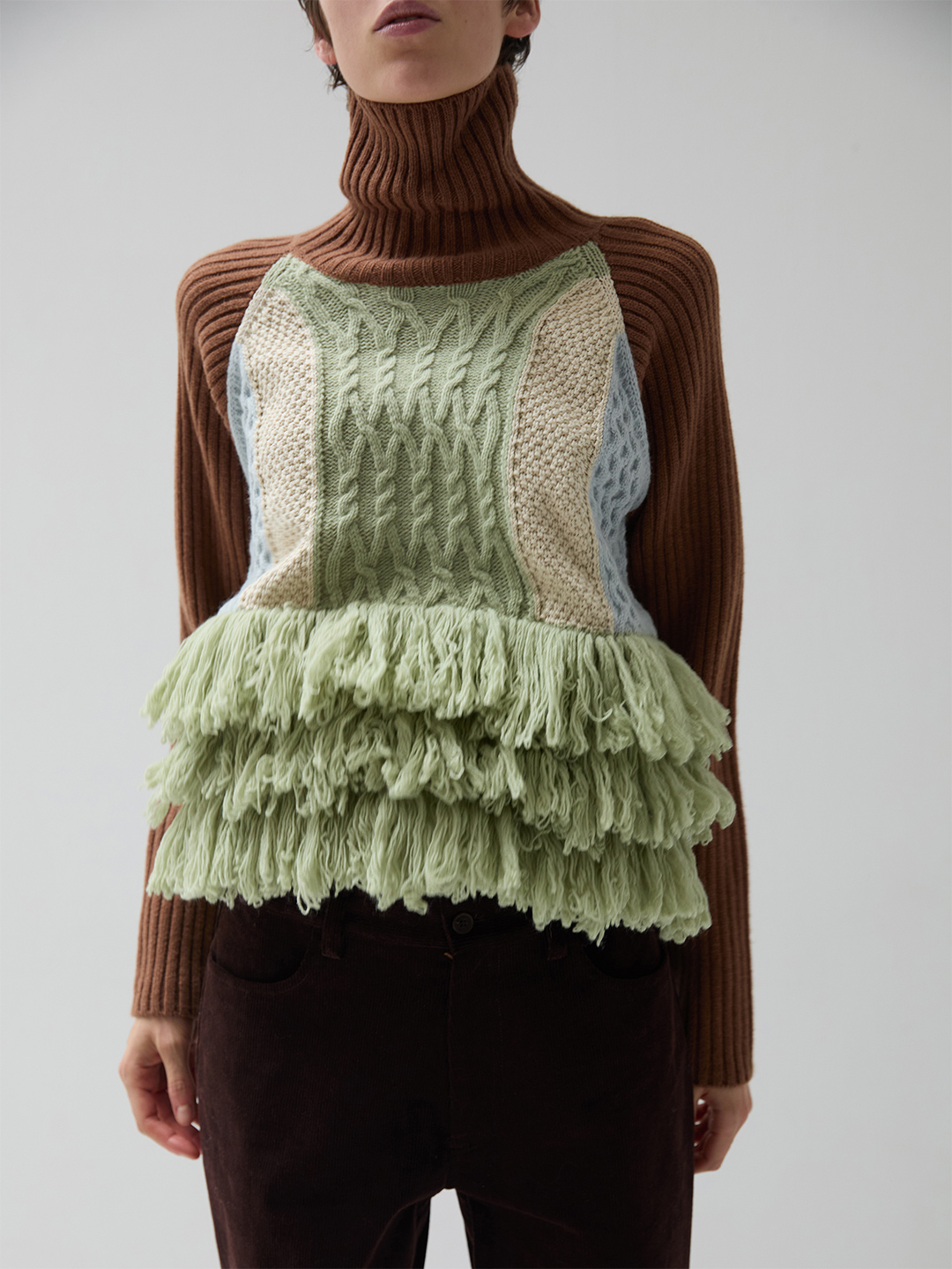 Cable Intarsia Turtle Top 詳細画像